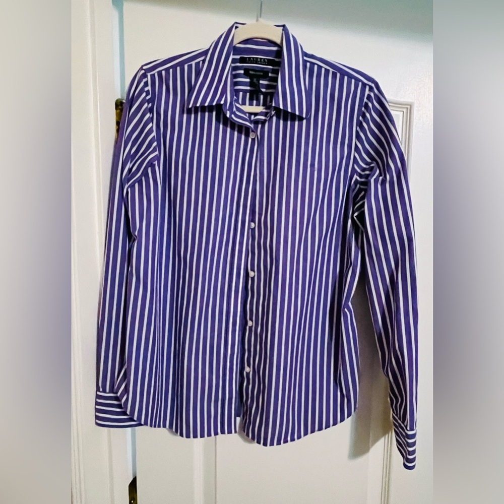 Classic Purple Striped Women’s Shirt